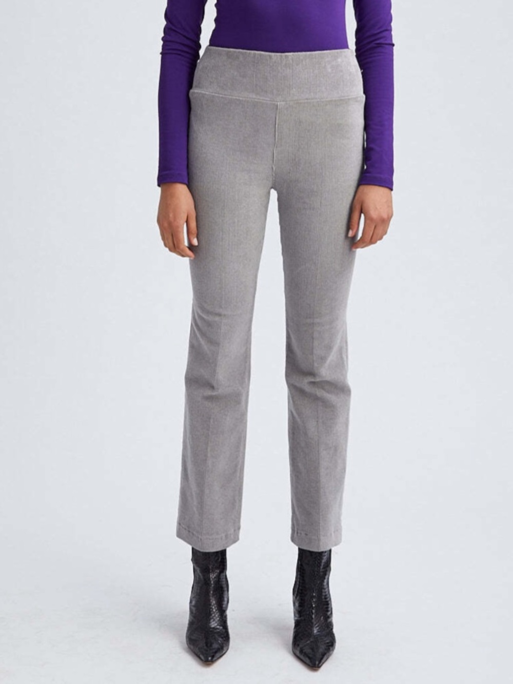 NWT SPRWMN Corduroy Crop Flare Pants Grey Medium